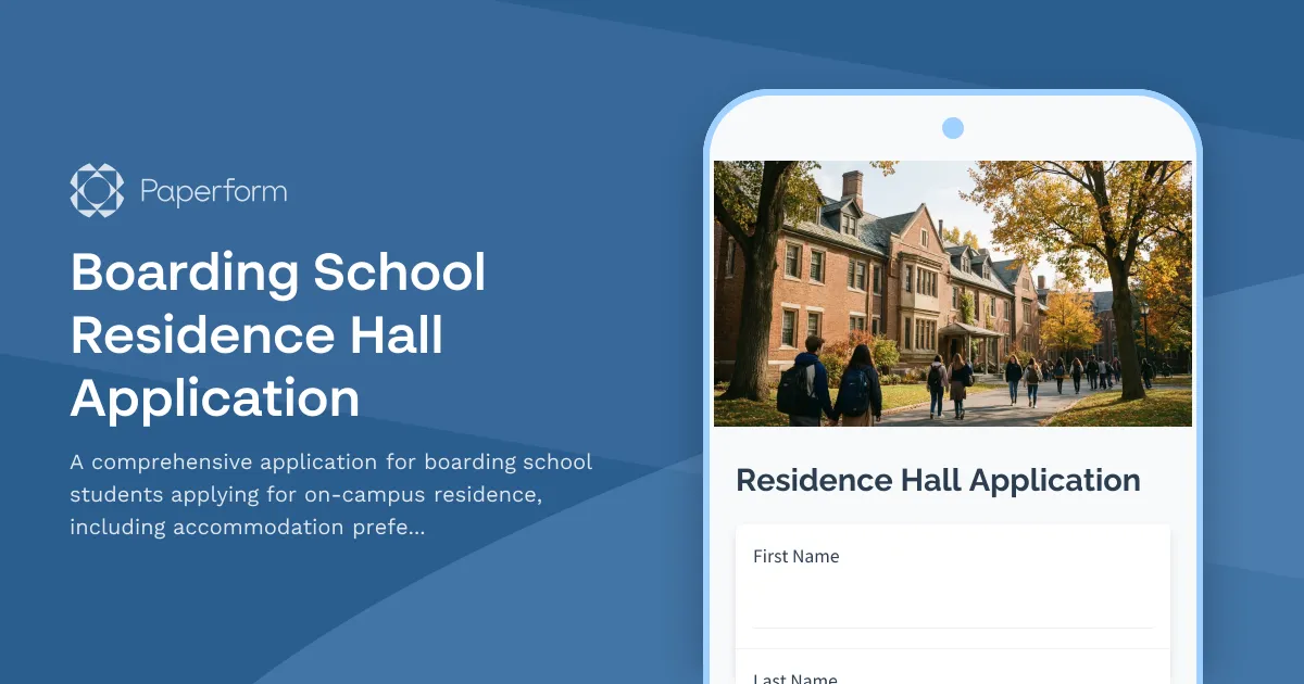 Boarding School Residence Hall Application