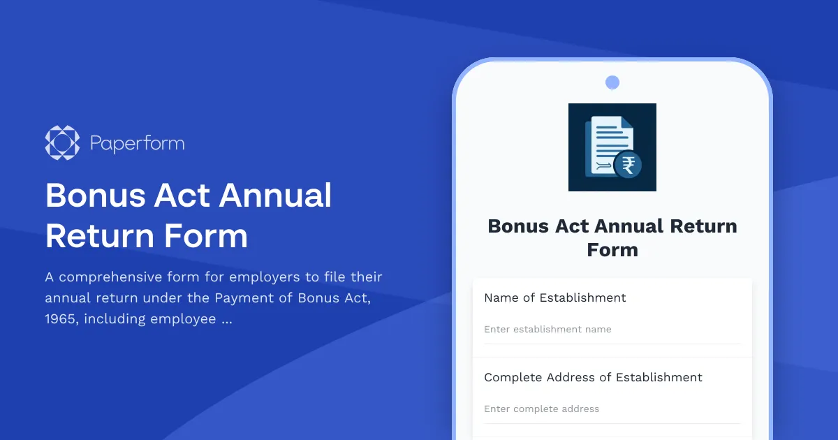 Bonus Act Annual Return Form