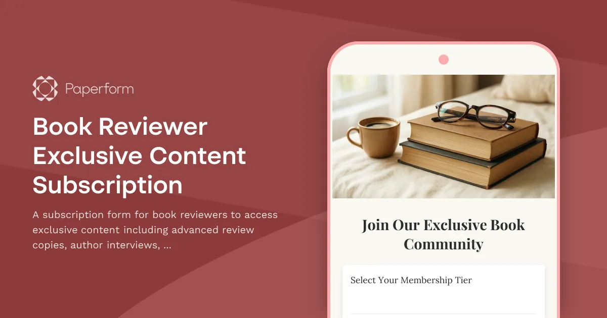Book Reviewer Exclusive Content Subscription