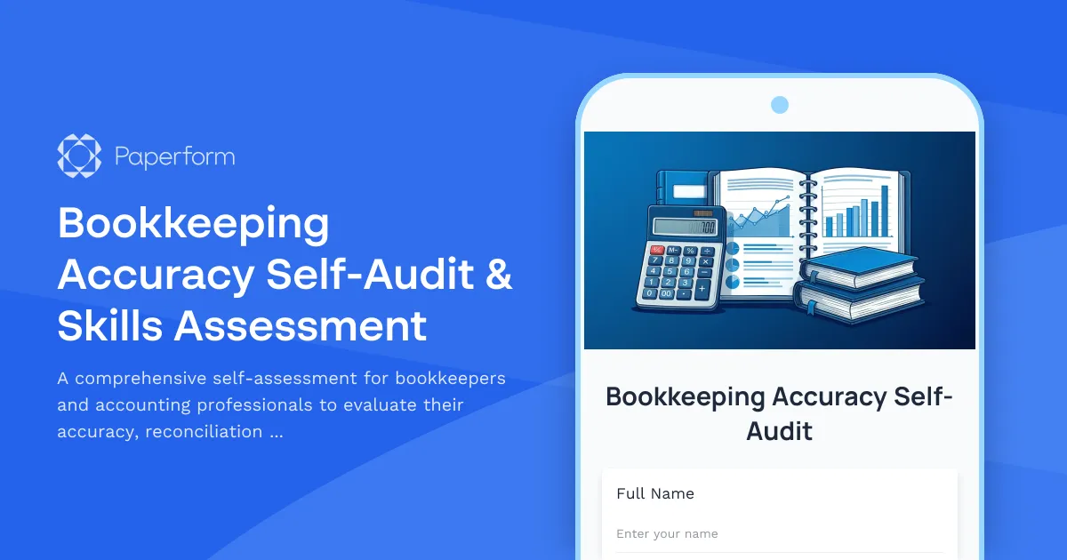 Bookkeeping Accuracy Self-Audit & Skills Assessment