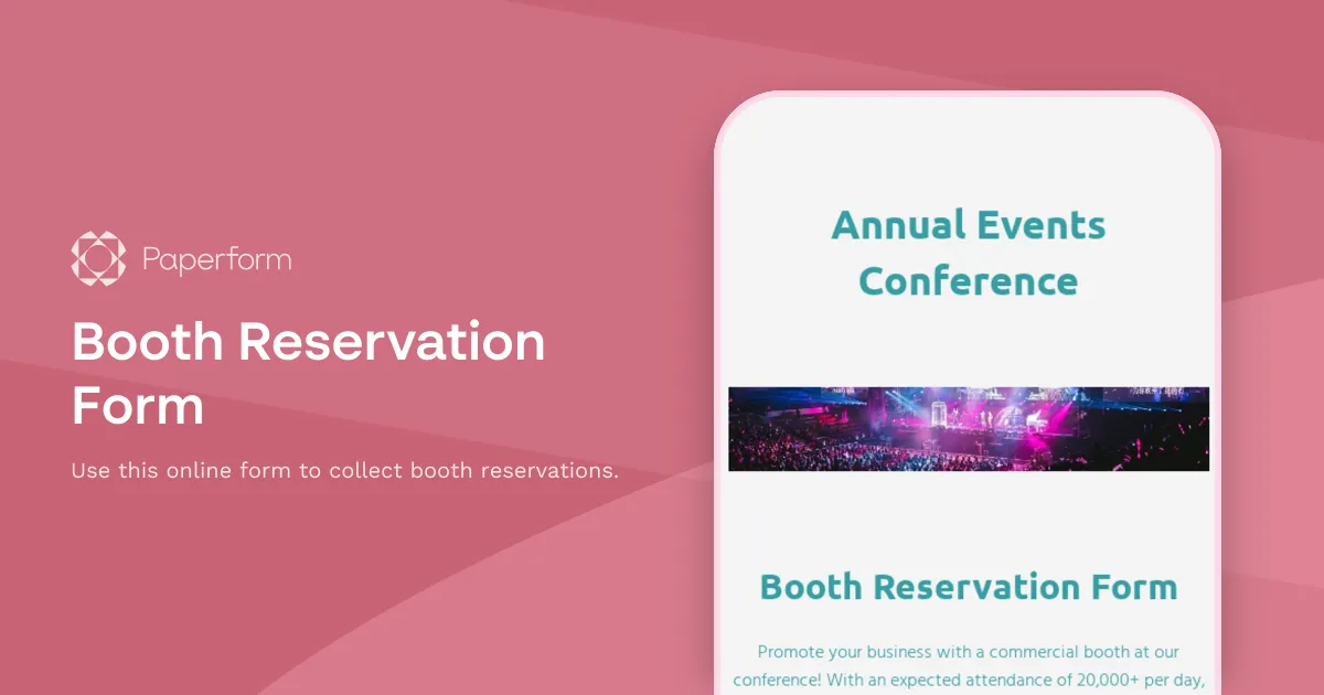 Booth Reservation Form