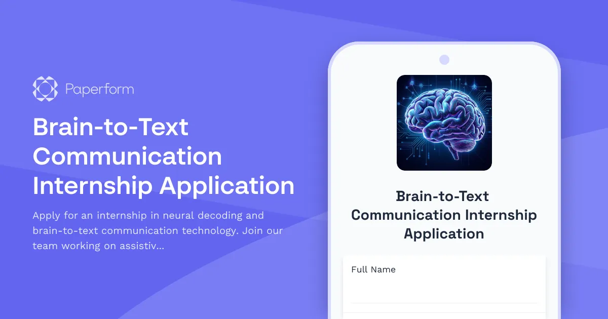 Brain-to-Text Communication Internship Application