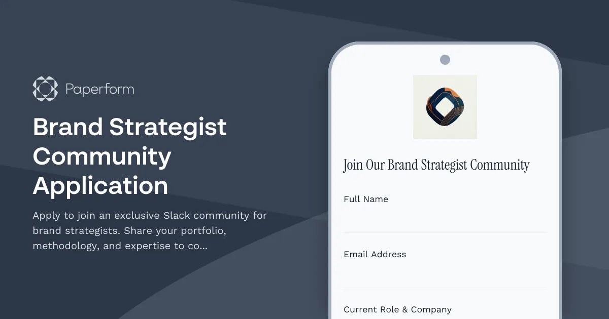 Brand Strategist Community Application