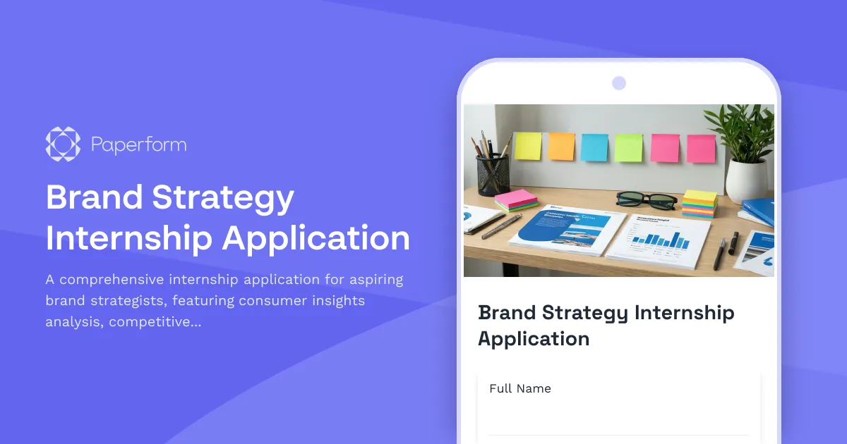 Brand Strategy Internship Application