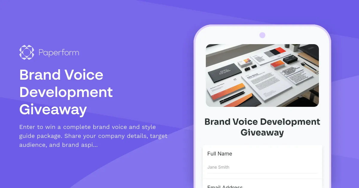 Brand Voice Development Giveaway