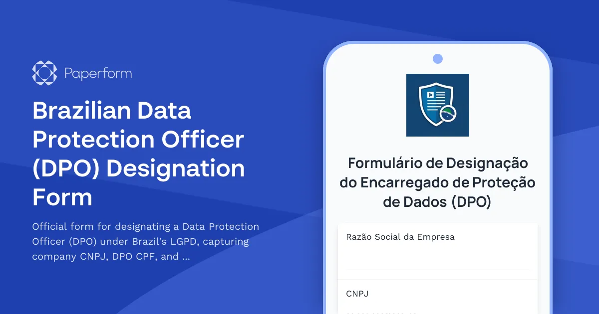 Brazilian Data Protection Officer (DPO) Designation Form