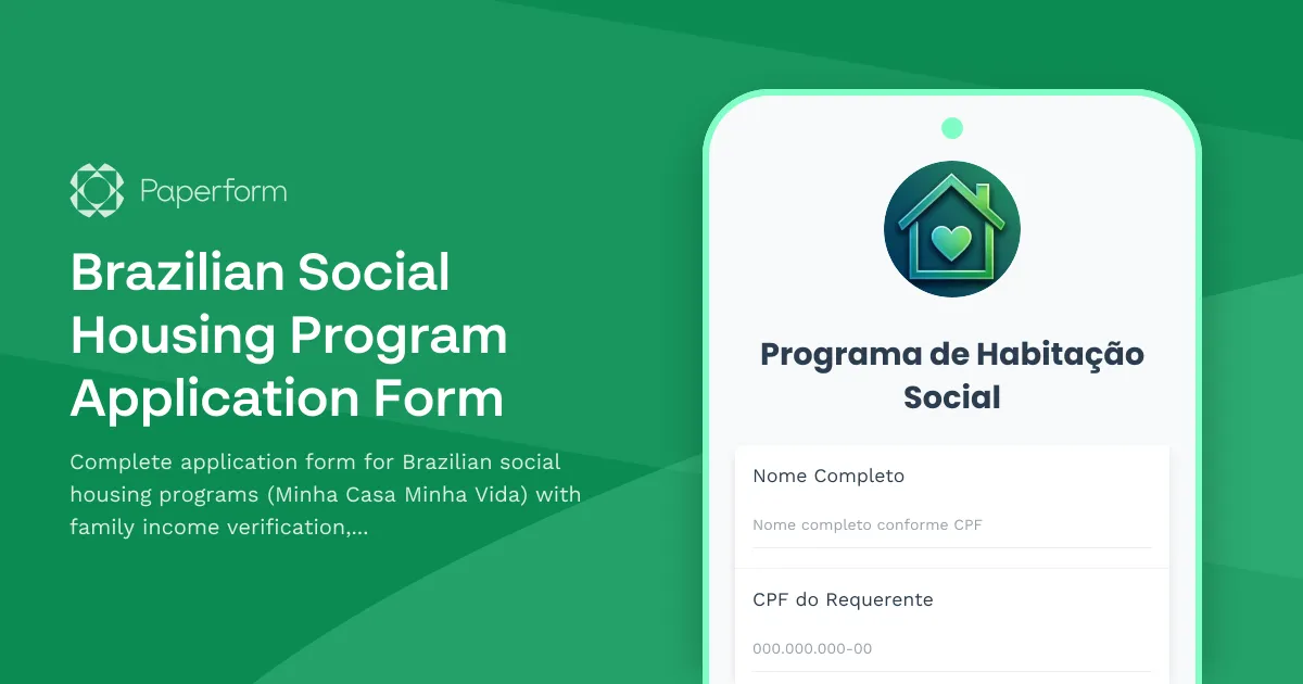 Brazilian Social Housing Program Application Form