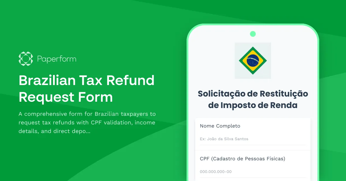 Brazilian Tax Refund Request Form