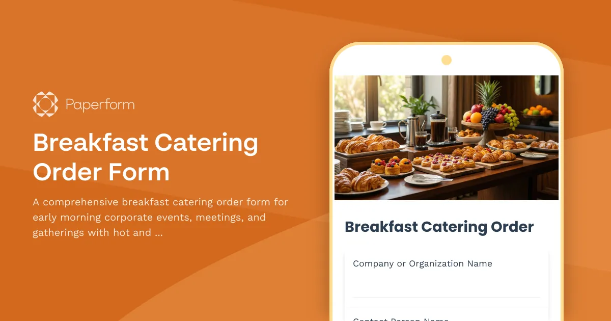 Breakfast Catering Order Form