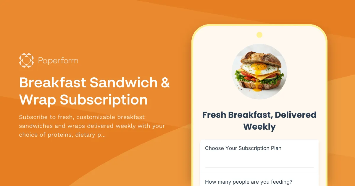 Breakfast Sandwich & Wrap Subscription