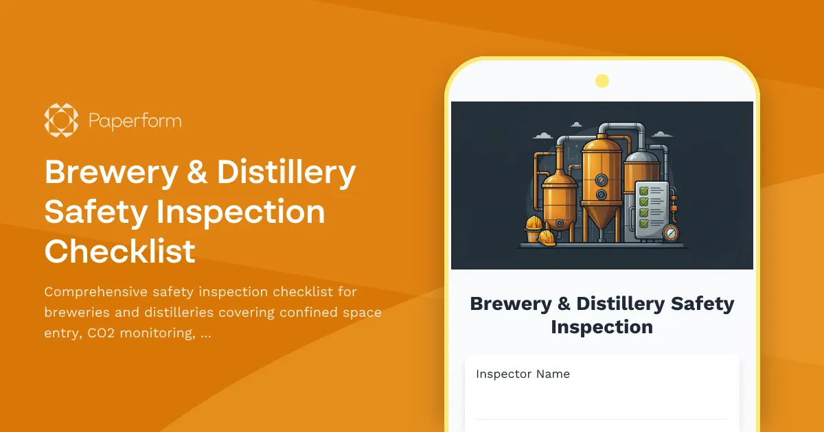 Brewery & Distillery Safety Inspection Checklist