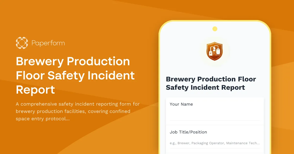 Brewery Production Floor Safety Incident Report