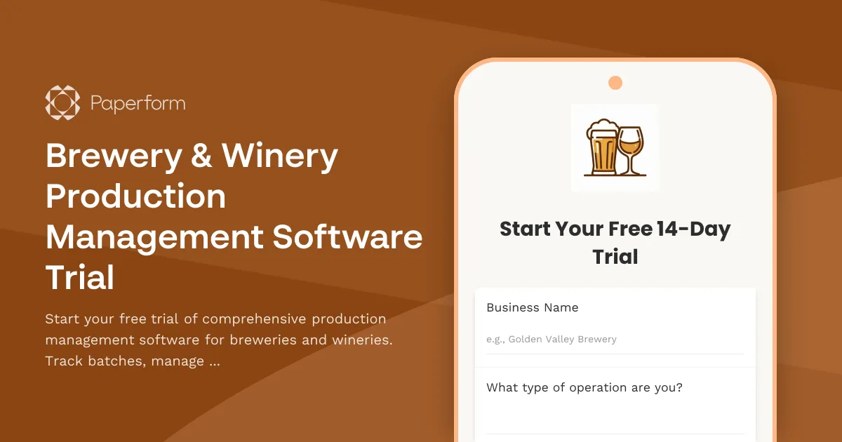 Brewery & Winery Production Management Software Trial