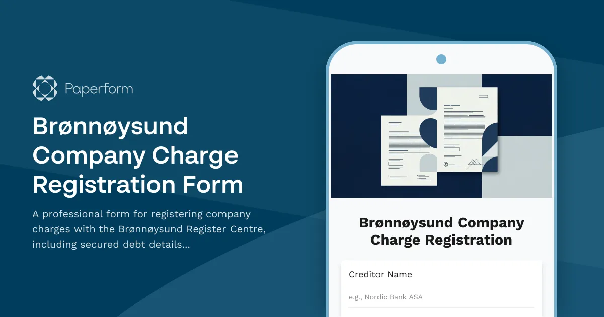 Brønnøysund Company Charge Registration Form