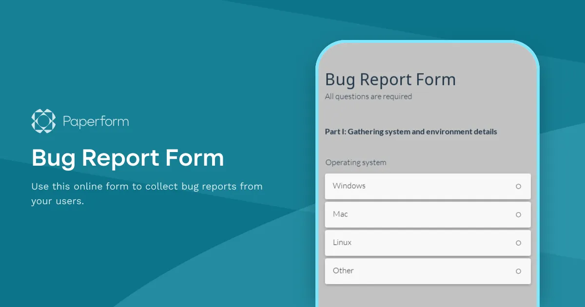 Bug Report Form
