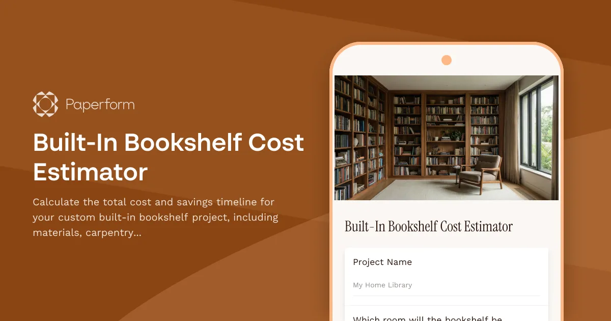 Built-In Bookshelf Cost Estimator