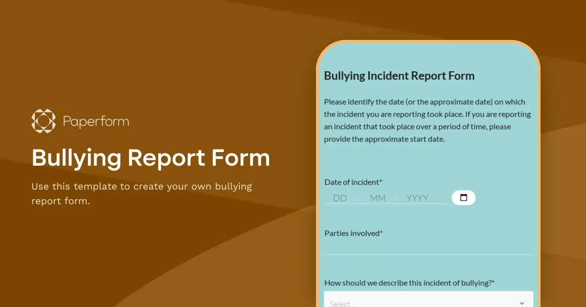 Bullying Report Form