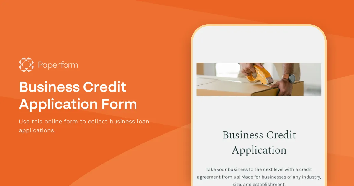 Business Credit Application Form