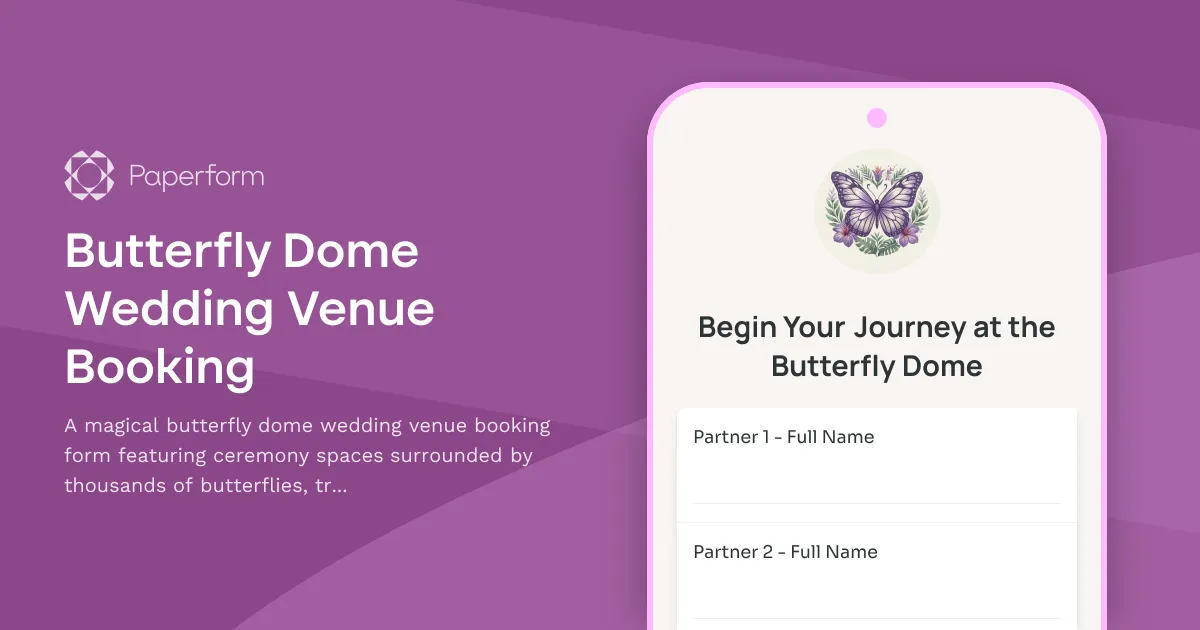 Butterfly Dome Wedding Venue Booking