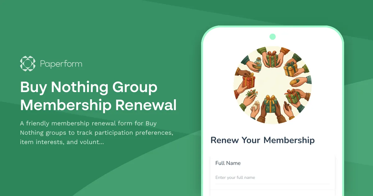 Buy Nothing Group Membership Renewal