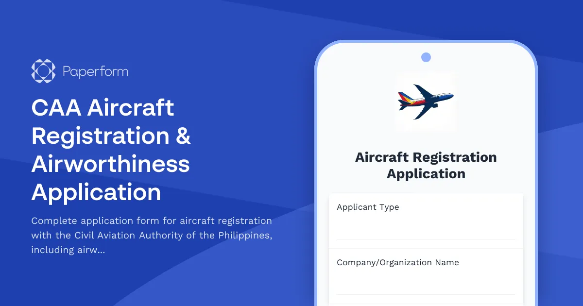CAA Aircraft Registration & Airworthiness Application
