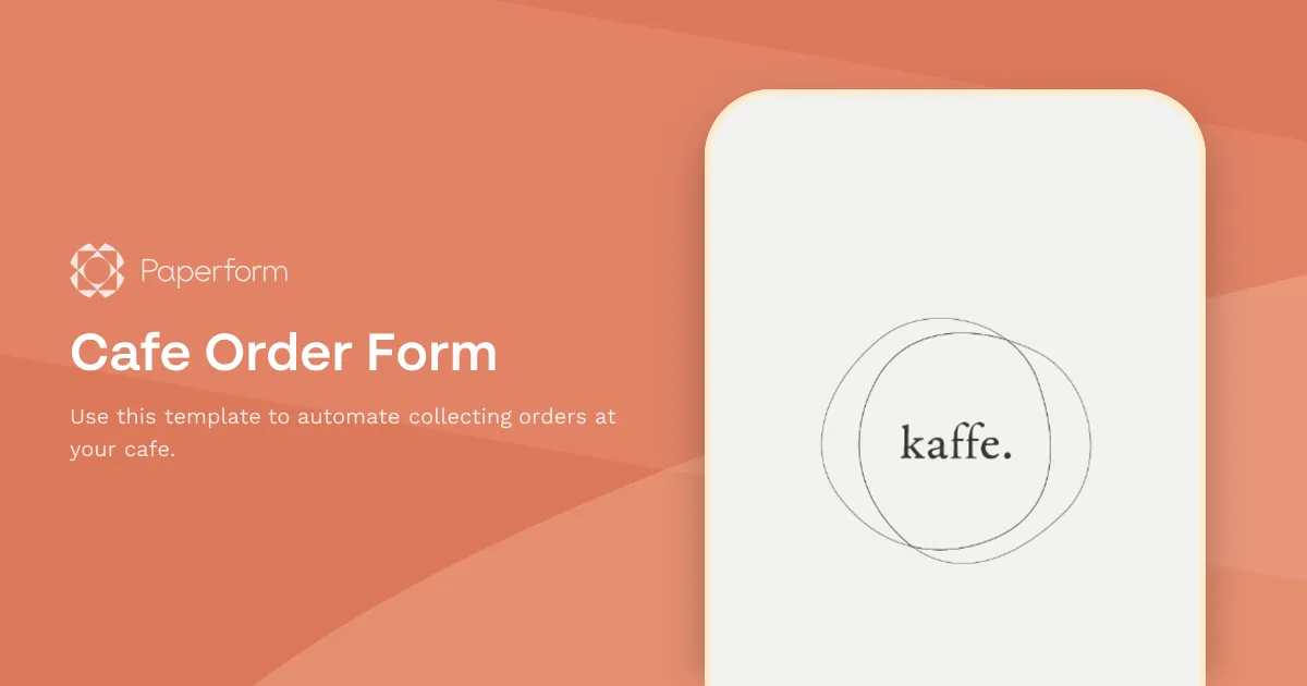 Cafe Order Form