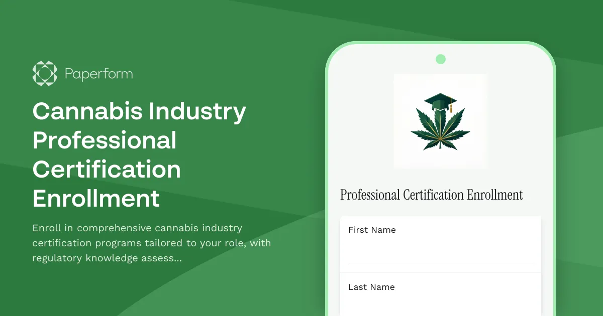 Cannabis Industry Professional Certification Enrollment