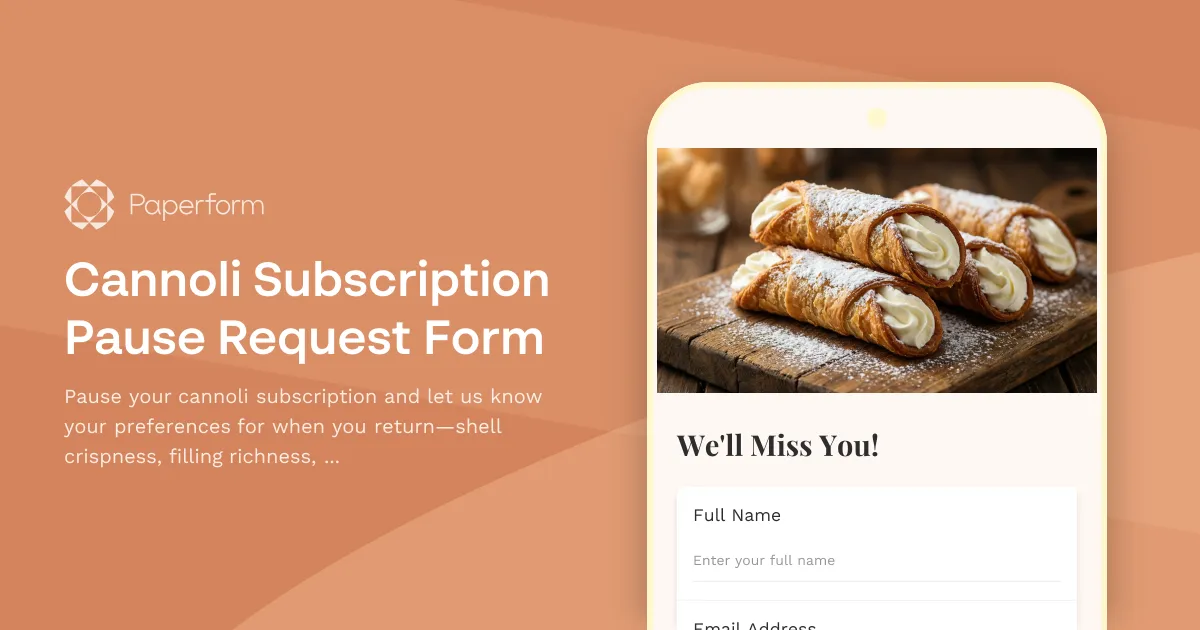 Cannoli Subscription Pause Request Form