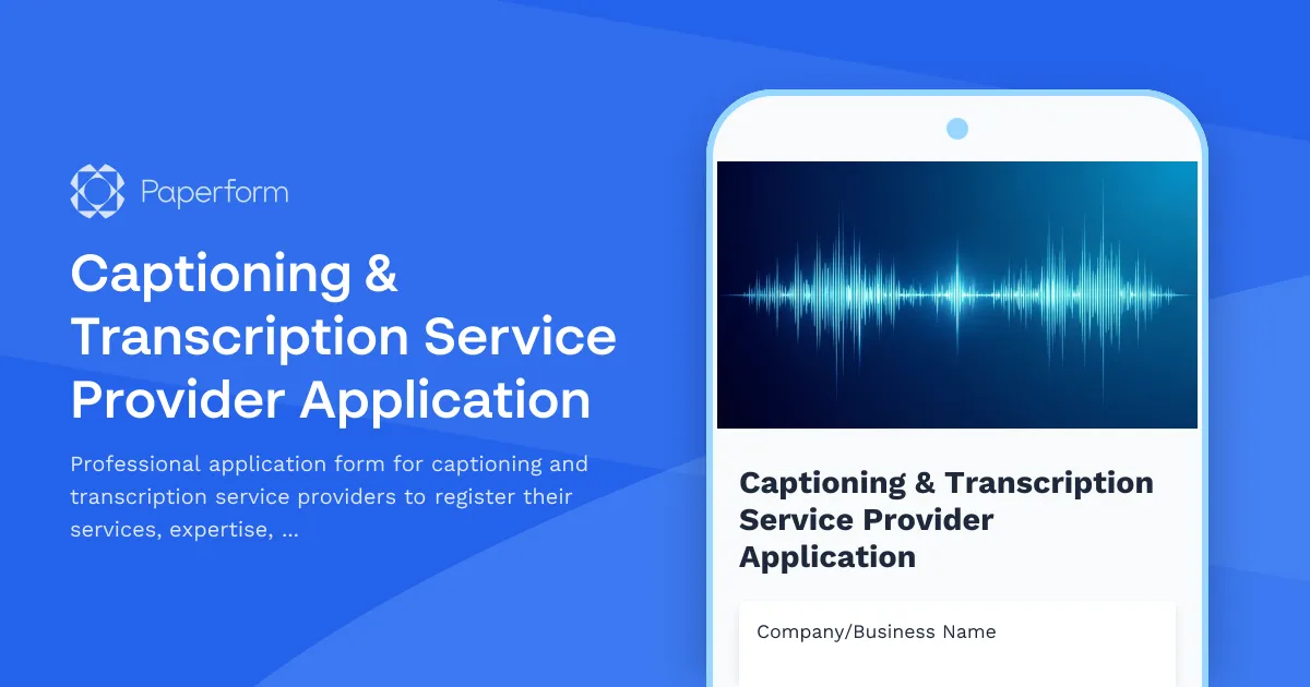 Captioning & Transcription Service Provider Application
