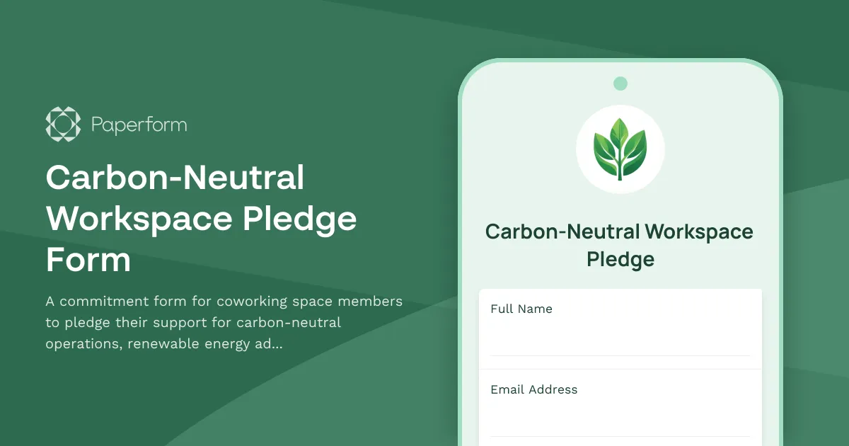 Carbon-Neutral Workspace Pledge Form