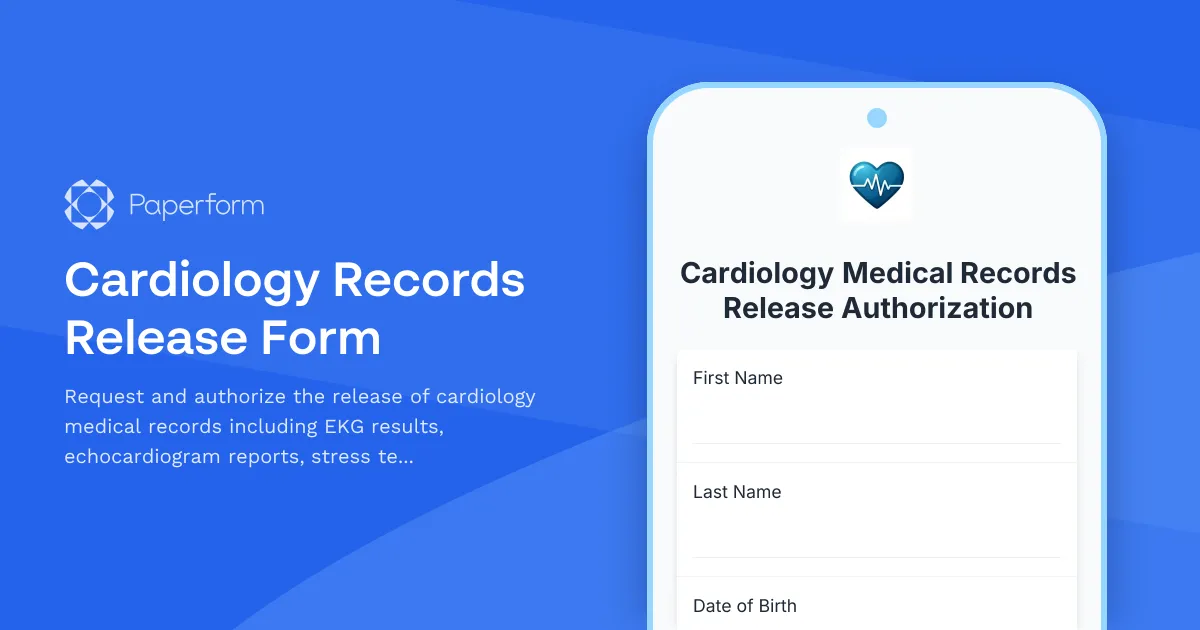 Cardiology Records Release Form