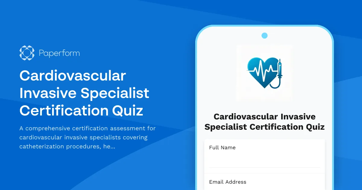 Cardiovascular Invasive Specialist Certification Quiz