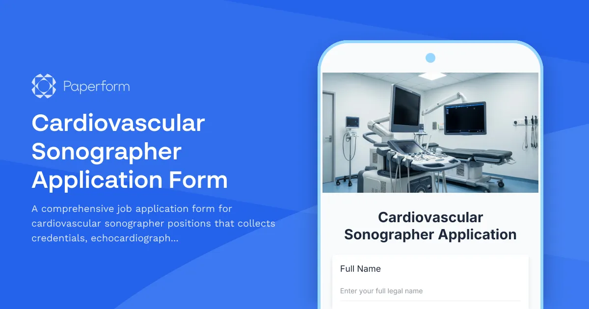 Cardiovascular Sonographer Application Form