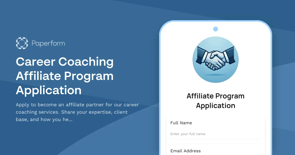 Career Coaching Affiliate Program Application