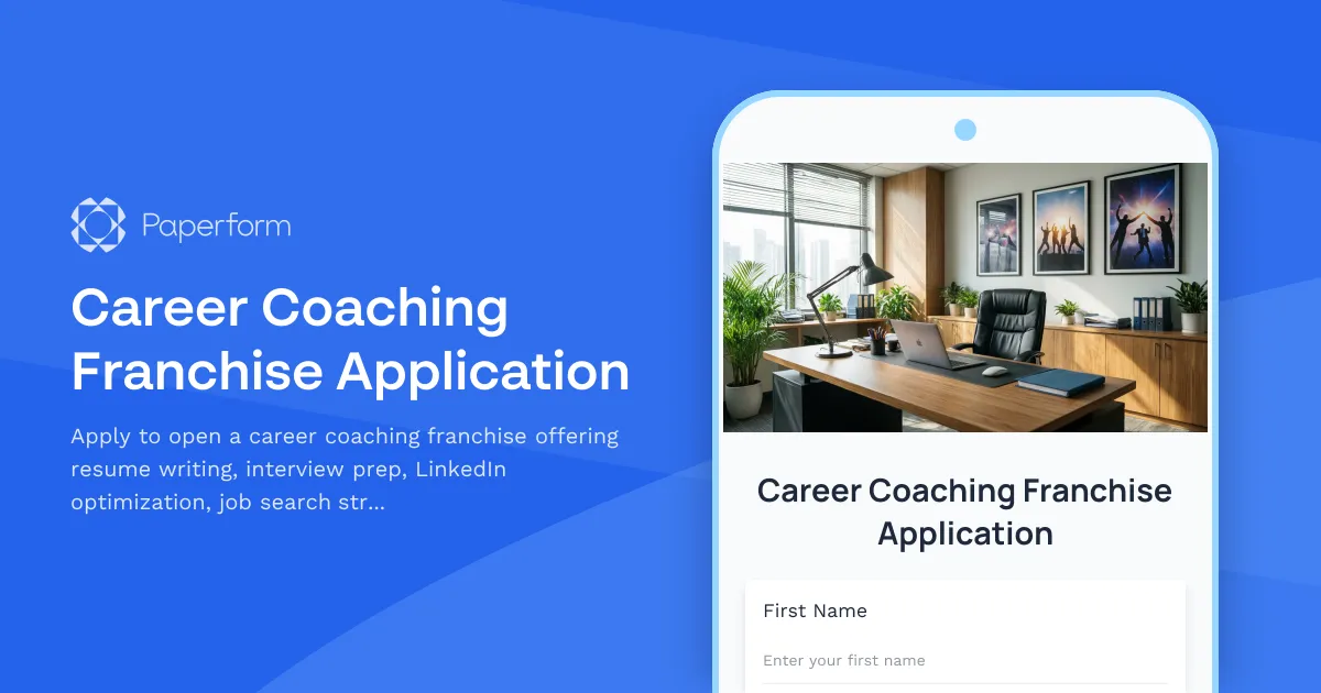 Career Coaching Franchise Application