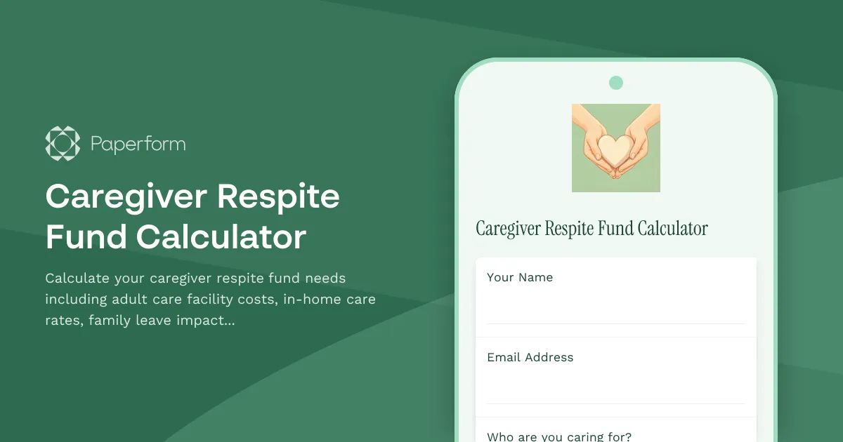 Caregiver Respite Fund Calculator