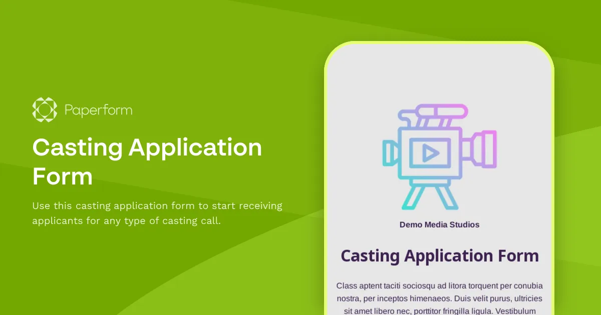 Casting Application Form