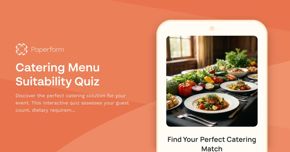 Catering Menu Suitability Quiz