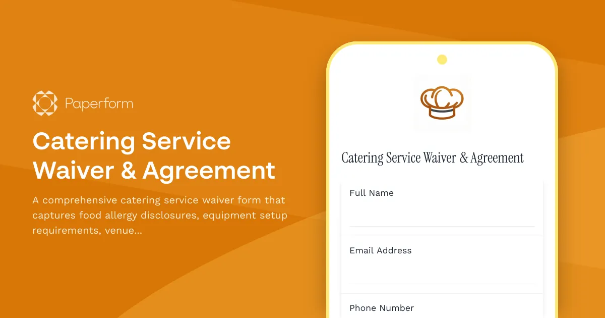 Catering Service Waiver & Agreement