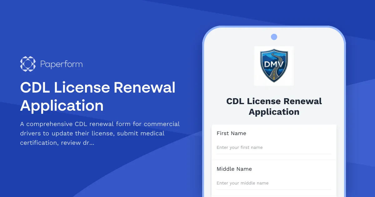 CDL License Renewal Application