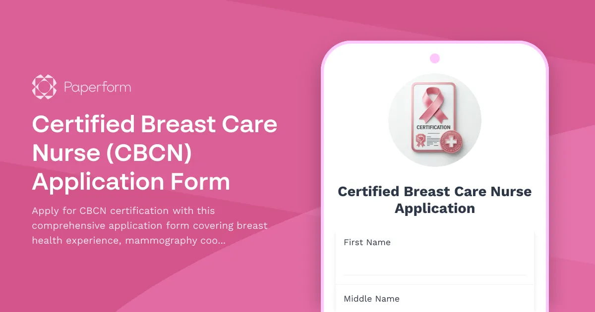 Certified Breast Care Nurse (CBCN) Application Form