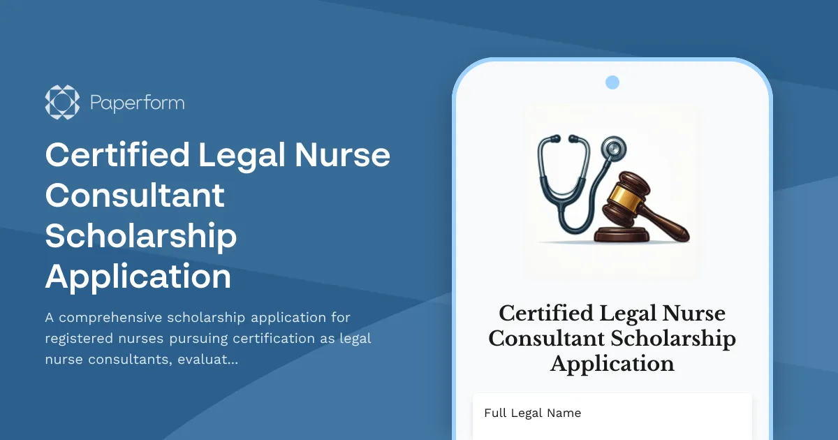 Certified Legal Nurse Consultant Scholarship Application