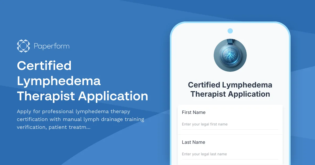 Certified Lymphedema Therapist Application