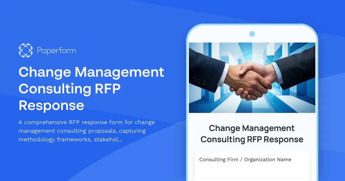 Change Management Consulting RFP Response