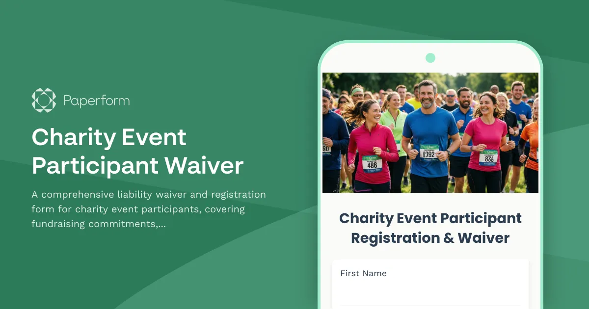 Charity Event Participant Waiver