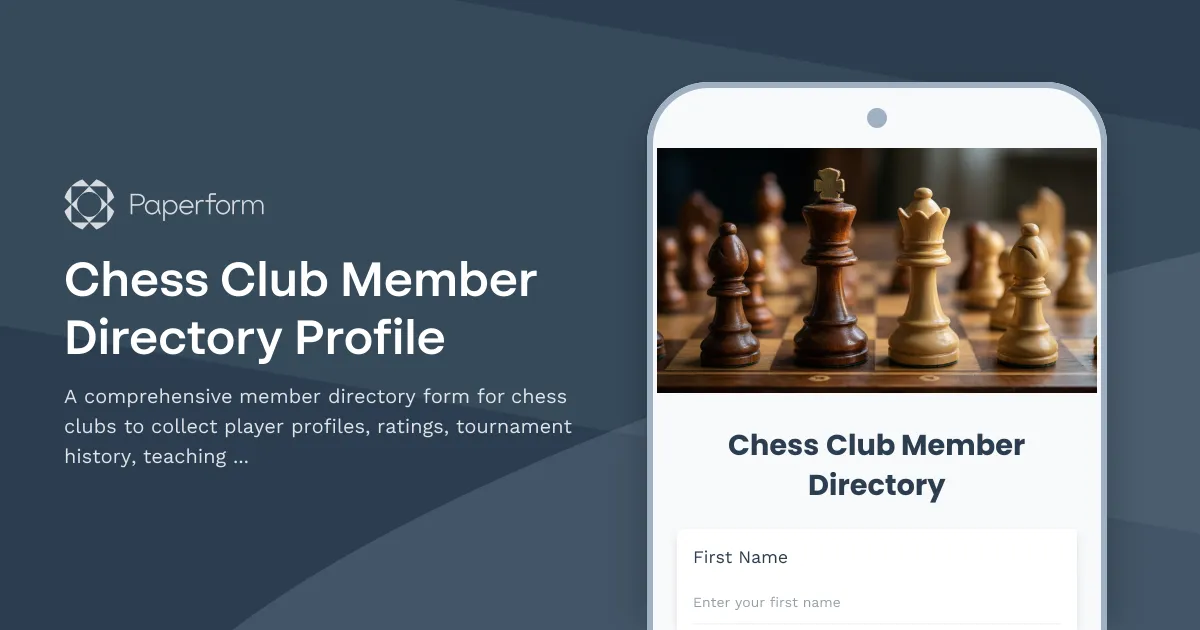 Chess Club Member Directory Profile