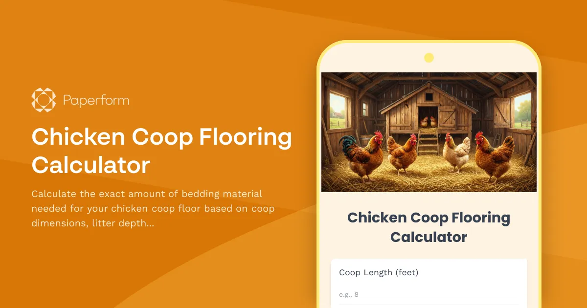 Chicken Coop Flooring Calculator