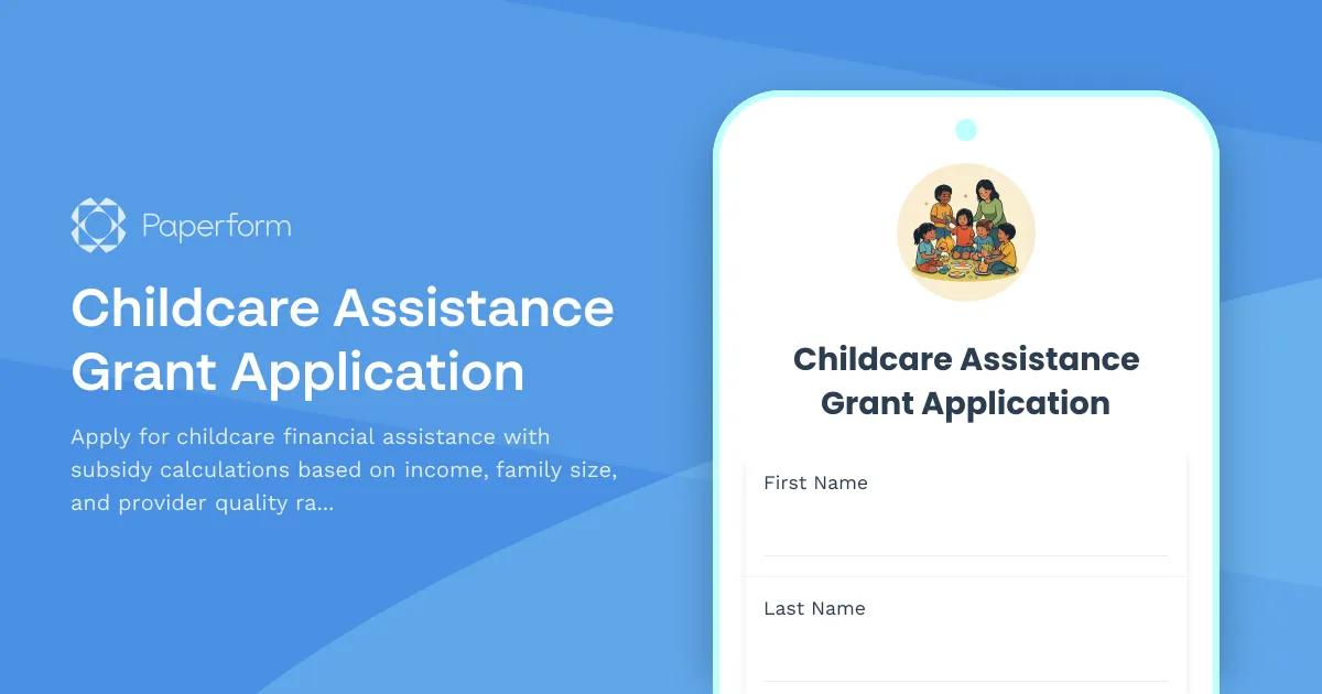Childcare Assistance Grant Application