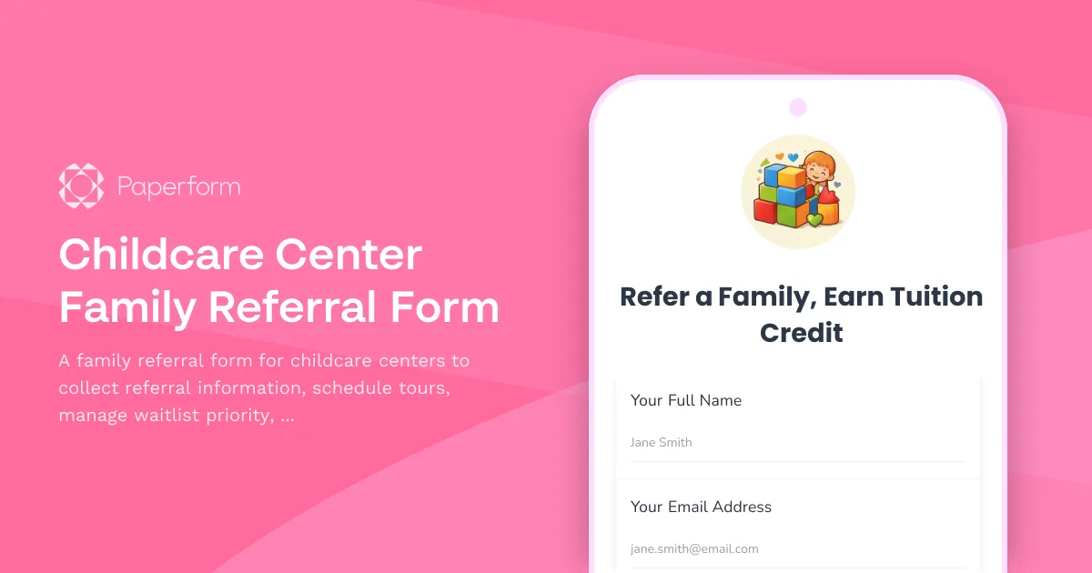 Childcare Center Family Referral Form