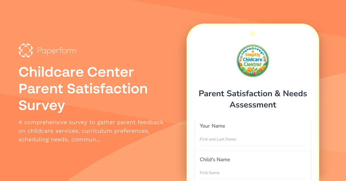 Childcare Center Parent Satisfaction Survey